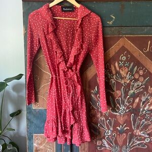Realization red star wrap dress.